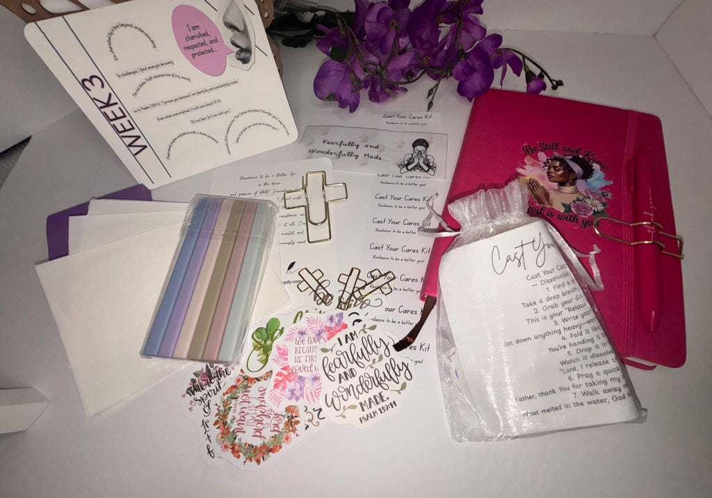 Now Availabal Cast Your Cares Hard Cover Journaling Kit